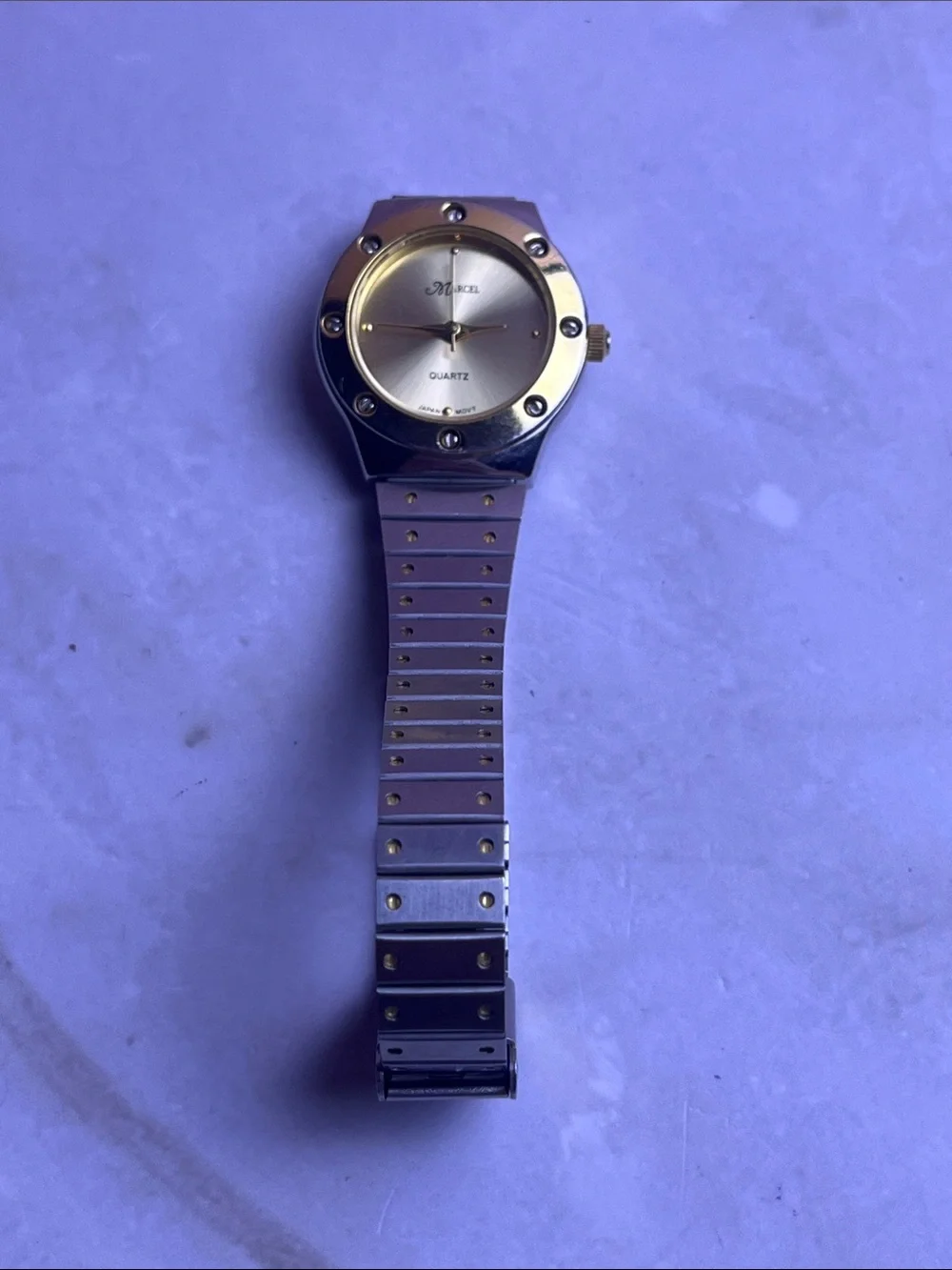 Marcel Two-Tone Gold and Silver Quartz Watch 25mm New Battery